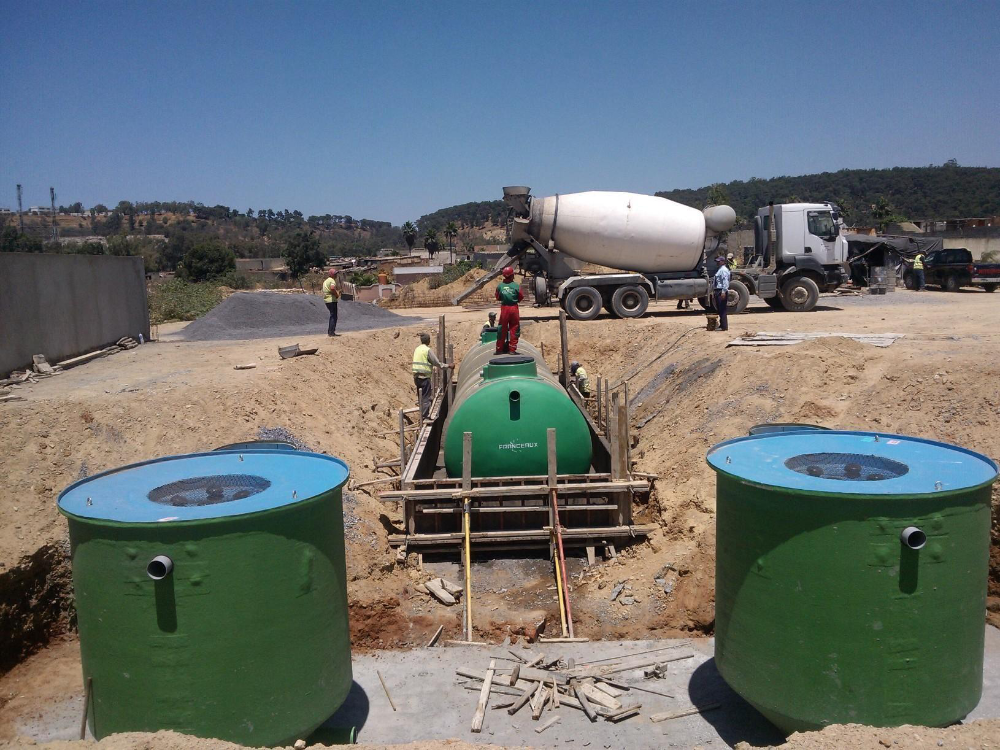 Pose de cuves de station d’épuration compacte